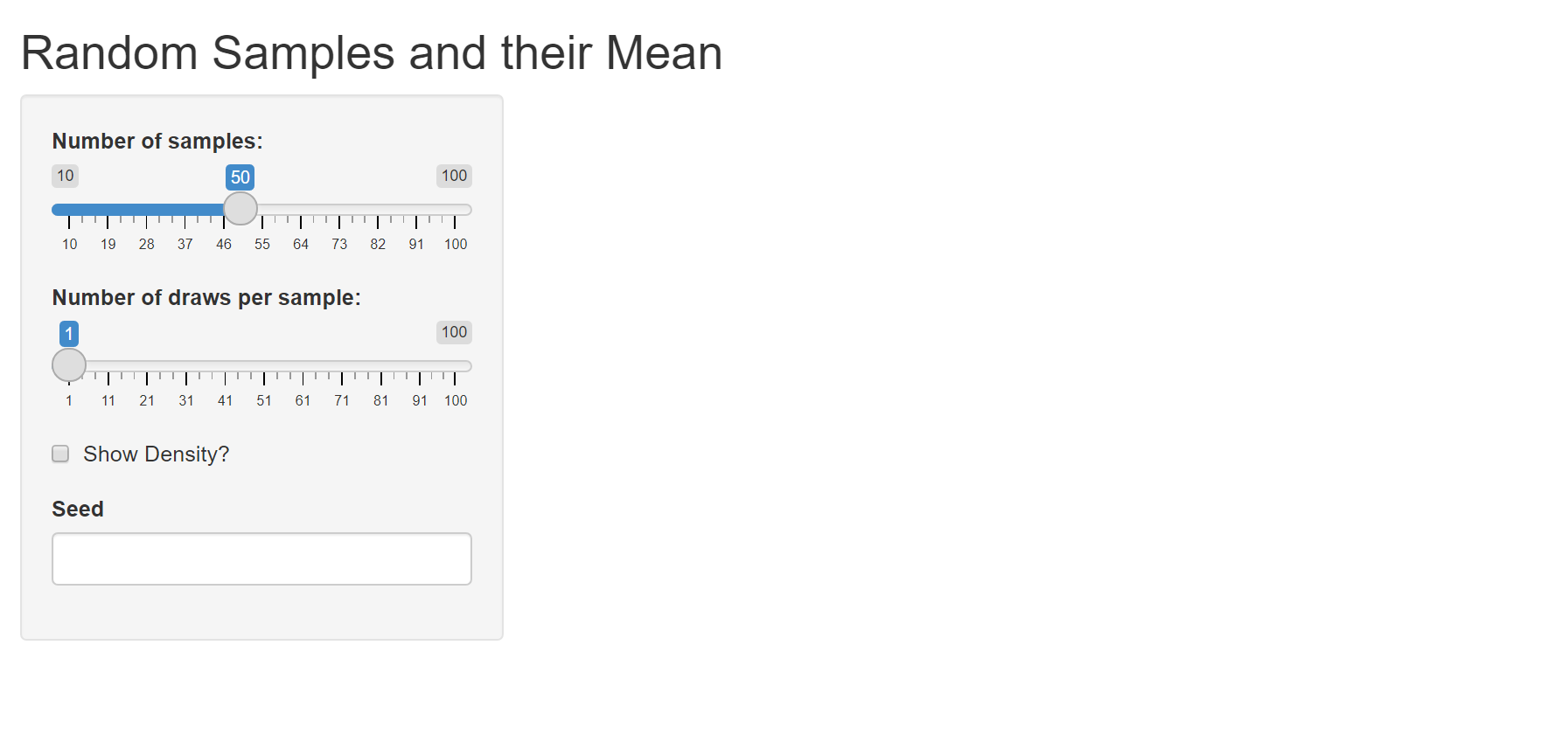 Running the shiny web app when only the UI is defined.